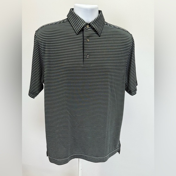 FOOTJOY Men’s black with white stripe golf polo size M - Picture 8 of 13